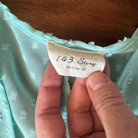 1.4.3 by Line Up Tiffany Blue Swiss Dot Kimono size Small - Picture 3 of 4